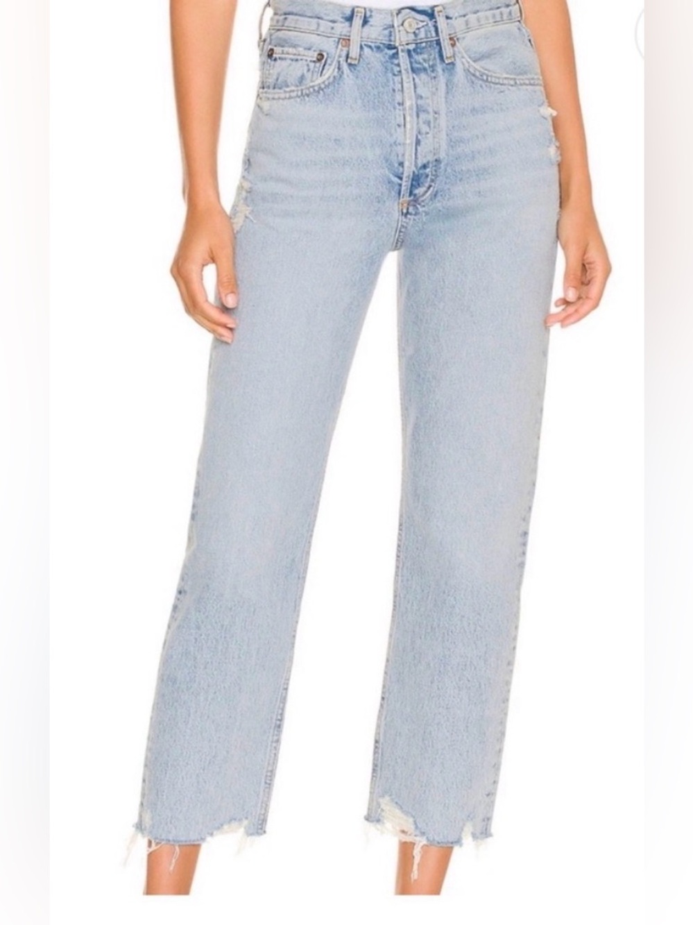 Agolde 90’s Crop Light Blue High-Rise Straight Leg Jeans-Nerve